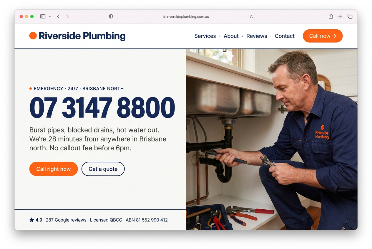 Riverside Plumbing website